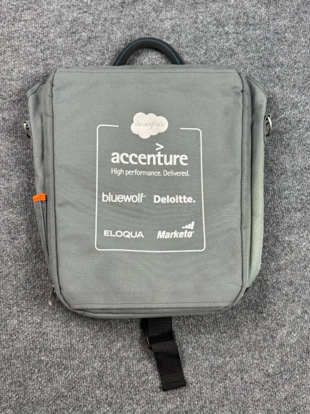 Salesforce Unisex Gray Orange Messenger Laptop Bag Tech Promo Flaw